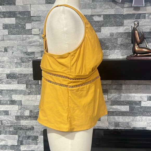 Time And Tru Women’s Tank Adj Straps Lattice Design Gold Topaz Color Sz 1X 16-18 - Picture 4 of 7